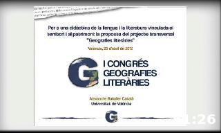 I Congr&eacute;s Geografies Liter&agrave;ries, Alexandre Bataller, Universitat de 