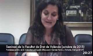 SEMINARI DE LA FACULTAT DE DRET DE VALENCIA: - Octubre (28/10/2015):  Problemes jurí