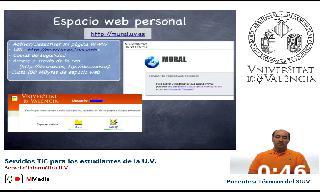 Espacio Web disponible.
Servicios TIC para el alumnado ofrecido por el SIUV.
Sergio Cube