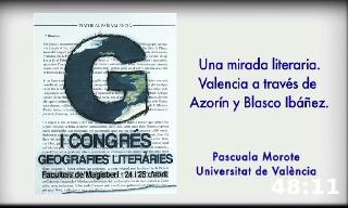 I Cong&eacute;s geografies liter&agrave;ries, confer&egrave;ncia de Pascuala M