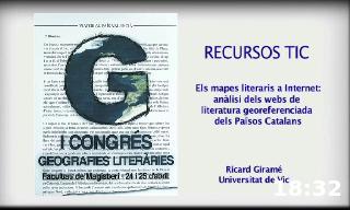 I Congr&eacute;s geografies liter&agrave;ries, confer&egrave;ncia de Ricard Gi