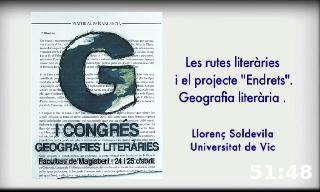 I Congr&eacute;s Geografies Liter&agrave;ries, Lloren&ccedil; Soldevila, Unive