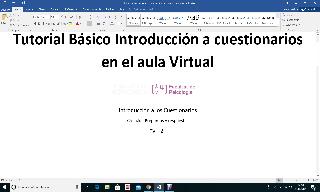 VideoTutorial Introducción a Cuestionarios - Edición Preguntas y Respuestas