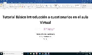 Vídeo Tutorial de Introducción a Cuestionarios en el Aula virtual y Configur
