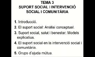 Psicologia de la Intervenció Social i Comunitària
Tema 3 Part 1