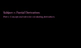 Concepts and rules for calculating partial derivatives