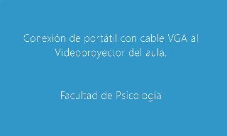 Imatge de la portada del video;Conexión de un portátil al Videoproyector del aula con conexión VGA