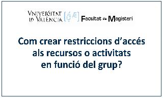 Image of the cover of the video;Com crear grups en l'Aula Virtual?