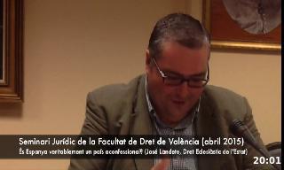 SEMINARI DE LA FACULTAT DE DRET DE VALÈNCIA: - Abril (29/04/2015): És Espany