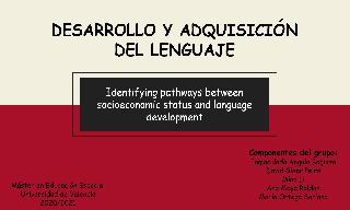 Asignatura: Desarrollo y adquisición del lenguaje