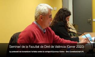 SEMINARI DE LA FACULTAT DE DRET DE VALÈNCIA -  Gener (29/01/2020): La protecci&oacu