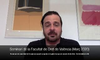SEMINARI DE LA FACULTAT DE DRET DE VALÈNCIA -  Març 2020: Foment per la cons