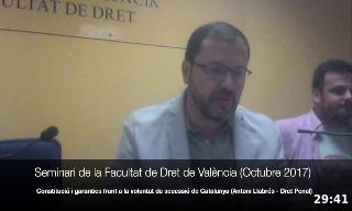 SEMINARI DE LA FACULTAT DE DRET DE VALÈNCIA: - Octubre (25/10/2017): Constituci&oac