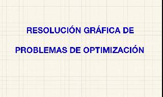 Resolución gráfica de un problema de optimización con función 