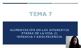 ALIMENTACIÓN EN LAS DIFERENTES ETAPAS DE LA VIDA (I)
INFANCIA Y ADOLESCENCIA
