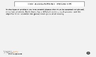 We solve the Assignment Problem described in problem 40